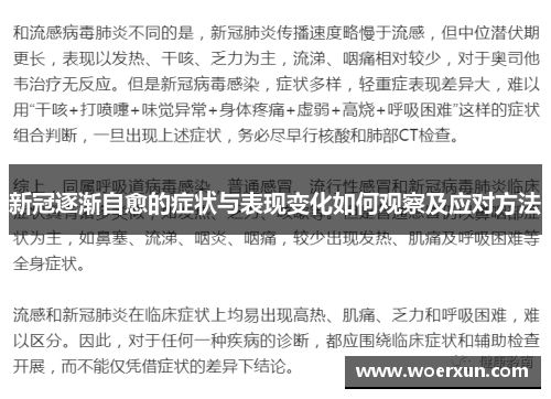 新冠逐渐自愈的症状与表现变化如何观察及应对方法